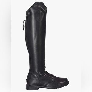 TuffRider Women's Starter Back Zip Field Boots Synthetic Leather Black 11 Wide